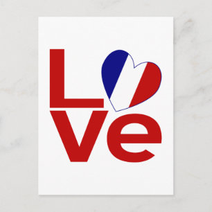 Französische rote LIEBE Postkarte