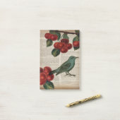 Französische Rotharbe Retro-Botanische Rote Kirsch Post-it Klebezettel (Auf Schreibtisch)