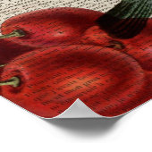 Französische Rotharbe Retro-Botanische Rote Kirsch Poster (Ecke)