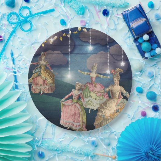 Französische Royals, die unter die funkelnden Pappteller (Party)