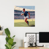 Französische Rugby Player Art Print Poster (Heimbüro)