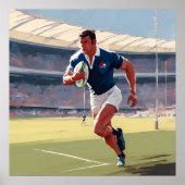 Französische Rugby Player Art Print Poster (Vorne)