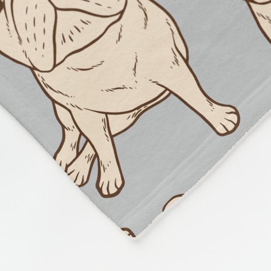 Französische Sahnebulldogge Fleecedecke (Ecke)