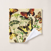 Französische Schmetterlinge Badhandtuch Set (Waschlappen)