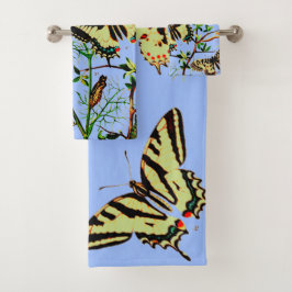 Französische Schmetterlinge Badhandtuch Set