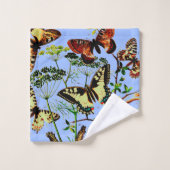 Französische Schmetterlinge Badhandtuch Set (Waschlappen)