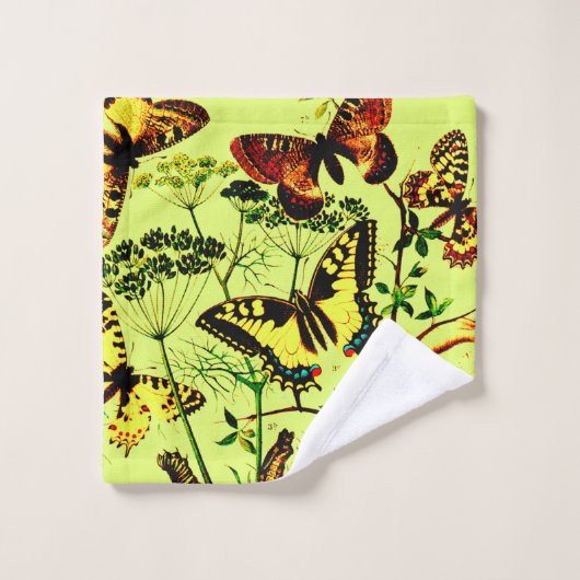 Französische Schmetterlinge Badhandtuch Set (Waschlappen)