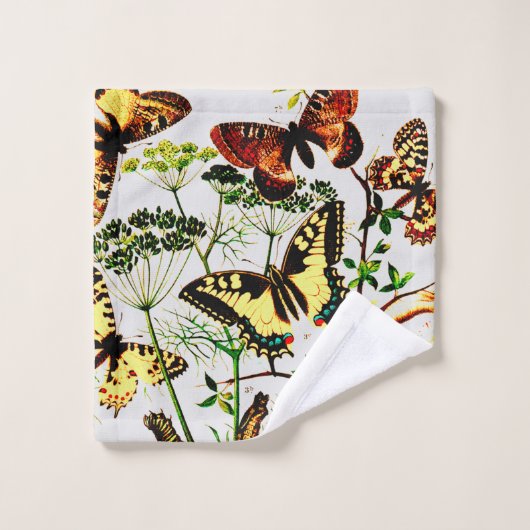 Französische Schmetterlinge Badhandtuch Set (Waschlappen)