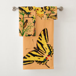 Französische Schmetterlinge Badhandtuch Set