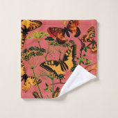 Französische Schmetterlinge Badhandtuch Set (Waschlappen)