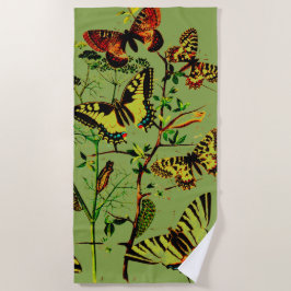 Französische Schmetterlinge Strandtuch
