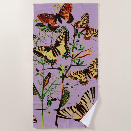 Französische Schmetterlinge Strandtuch (Vorderseite)