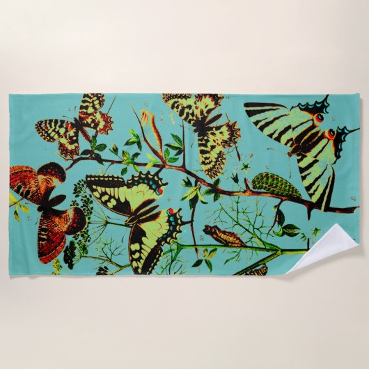Französische Schmetterlinge Strandtuch (Vorderseite)