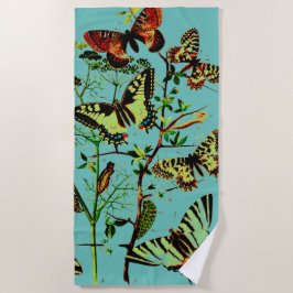 Französische Schmetterlinge Strandtuch