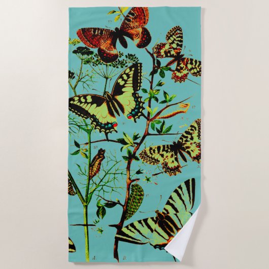Französische Schmetterlinge Strandtuch (Vorderseite)