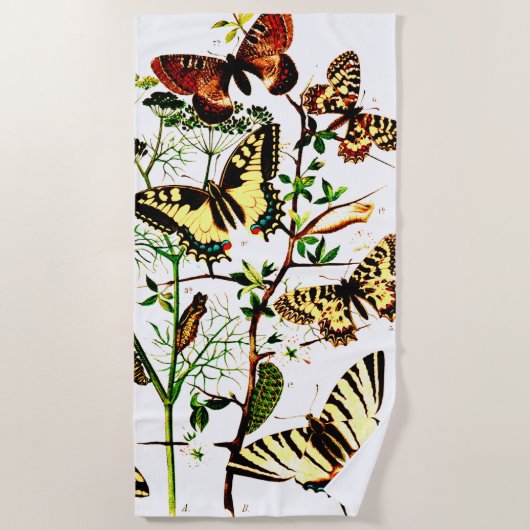 Französische Schmetterlinge Strandtuch (Vorderseite)