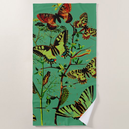 Französische Schmetterlinge Strandtuch (Vorderseite)