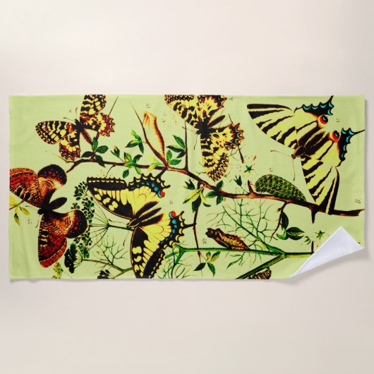 Französische Schmetterlinge Strandtuch (Vorderseite)
