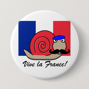 Französische Schnecke am Bastille Day Button