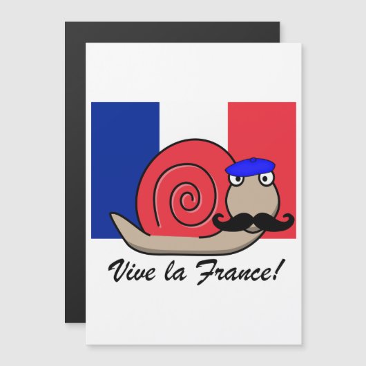 Französische Schnecke am Bastille Day Magnetkarte (Vorne/Hinten)
