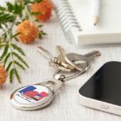 Französische Schnecke am Bastille Day Schlüsselanhänger (Seite)