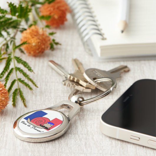 Französische Schnecke am Bastille Day Schlüsselanhänger (Seite)