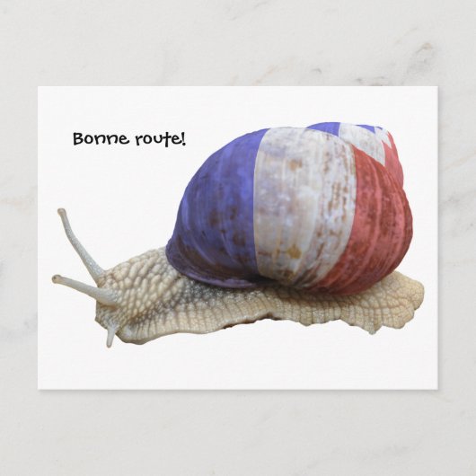Französische Schnecke, Bonne Route! Postkarte (Vorderseite)