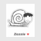 Französische Schnecke Escargot Sketch Aufkleber (Blatt)