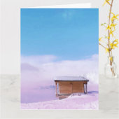 Französische Schneehütte Karte (Gelbe Blume)