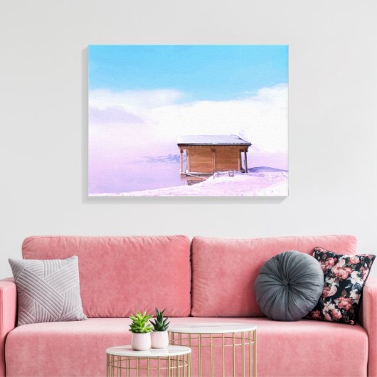 Französische Schneehütte Leinwanddruck (Insitu (Wohnzimmer))