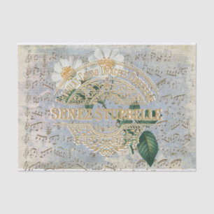 Französische Schokolade Rose Blumenmusik Vintag Bl Seidenpapier