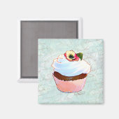 französische Schokolade Viktorianischer Cupcake-St Magnet (Vorderseite/Rückseite)