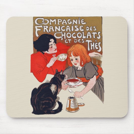 Französische Schokoladen-Party Steinlen Kunst Mousepad (Vorne)