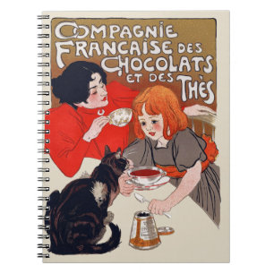 Französische Schokoladen-Party Steinlen Kunst Notizblock