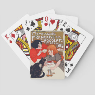 Französische Schokoladen-Party Steinlen Kunst Spielkarten