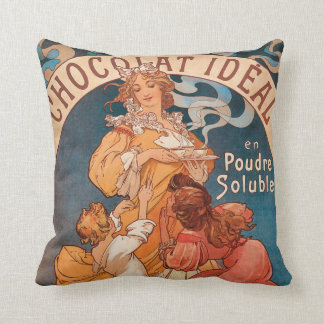 Französische Schokoladen-Werbung im Vintage-Stil Kissen