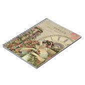Französische Schönheit mit Blume Journal Notizblock (Linke Seite)