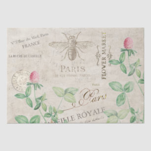 Französische Schreibschrift Biene Rosa Kleeblatt-B Seidenpapier