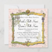 Französische Schrift und Hochzeit der Goldkrone Einladung (Vorderseite)