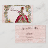 Französische Schrift und Marie Antoinette Visitenkarte (Vorne/Hinten)