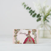 Französische Schrift und Marie Antoinette Visitenkarte (Stehend Vorderseite)