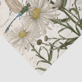Französische Schrift Wildblumen Libelle Decoupage  Seidenpapier (Detail)
