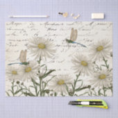 Französische Schrift Wildblumen Libelle Decoupage  Seidenpapier (Handwerk)
