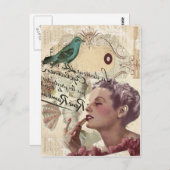Französische Schriften mädchenhaft Glamour paris m Postkarte (Vorne/Hinten)