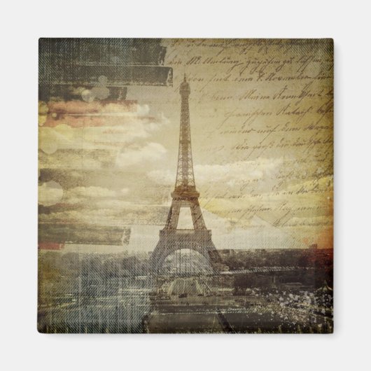 Französische Schriften Modern Vintage Paris Eiffel Magnet (Vorne)