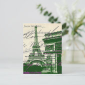 Französische Schriften Paris eiffel Turm Bogen Tri Postkarte (Stehend Vorderseite)