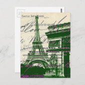 Französische Schriften Paris eiffel Turm Bogen Tri Postkarte (Vorne/Hinten)