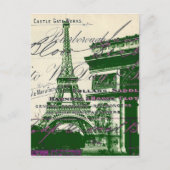Französische Schriften Paris eiffel Turm Bogen Tri Postkarte (Vorderseite)