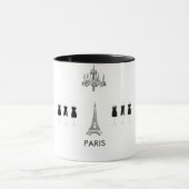 Französische Schwarz-Weiß-Eiffelturm Paris Themenw Tasse (Zentrum)