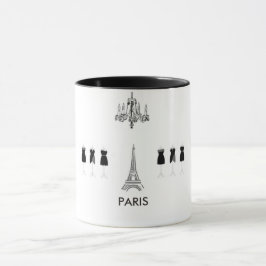 Französische Schwarz-Weiß-Eiffelturm Paris Themenw Tasse